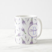 Rustikale trockene Lavendel Blume Bündel Monogramm Kaffeetasse (VorderseiteRechts)