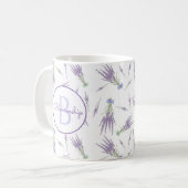 Rustikale trockene Lavendel Blume Bündel Monogramm Kaffeetasse (Vorderseite Links)