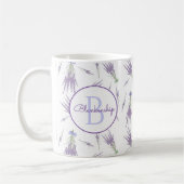 Rustikale trockene Lavendel Blume Bündel Monogramm Kaffeetasse (Links)
