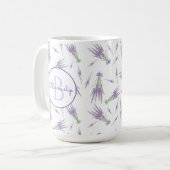 Rustikale trockene Lavendel Blume Bündel Monogramm Kaffeetasse (Vorderseite Links)