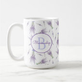 Rustikale trockene Lavendel Blume Bündel Monogramm Kaffeetasse (Links)