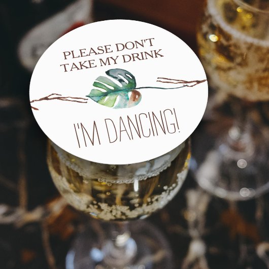 Rustikale Tropenbraun Grüne Monstera Runder Pappuntersetzer