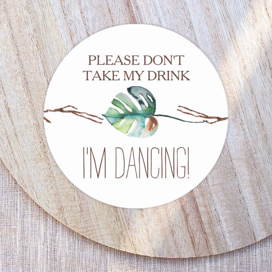 Rustikale Tropenbraun Grüne Monstera Runder Pappuntersetzer