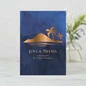 Rustikale Tropenmystische Hochzeit Dankeskarte (Stehend Vorderseite)