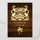 Rustikale Tropenmystische Hochzeit Folieneinladung (Vorderseite)