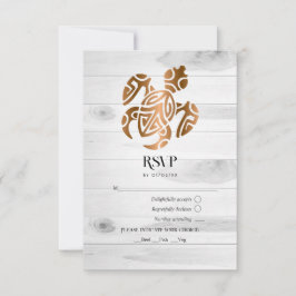 Rustikale Tropenmystische Hochzeit RSVP Karte