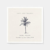 Rustikale Tropenpalme dank Hochzeit Serviette (Vorderseite)