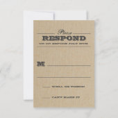 Rustikale Trophie Graue Reaktion RSVP Karte (Vorderseite)