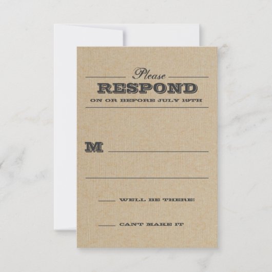 Rustikale Trophie Graue Reaktion RSVP Karte (Vorderseite)