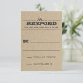 Rustikale Trophie Graue Reaktion RSVP Karte (Stehend Vorderseite)