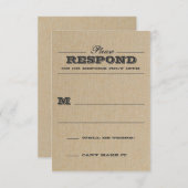 Rustikale Trophie Graue Reaktion RSVP Karte (Vorne/Hinten)