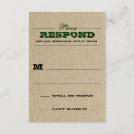 Rustikale Trophie Grüne Reaktion RSVP Karte