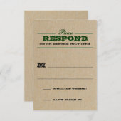 Rustikale Trophie Grüne Reaktion RSVP Karte (Vorne/Hinten)