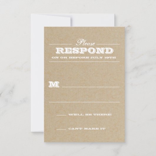 Rustikale Trophie RSVP Karte (Vorderseite)