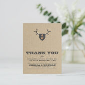 Rustikale Trophy Gray Danke Karte (Stehend Vorderseite)