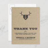 Rustikale Trophy Gray Danke Karte (Vorne/Hinten)