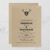 Rustikale Trophy Gray Wedding Einladung (Vorne/Hinten)