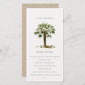 Rustikale Tropical Beach Palm Tree Baby Dusche lad Dankeskarte (Vorne/Hinten)