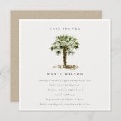 Rustikale Tropical Beach Palm Tree Baby Dusche lad Dankeskarte (Vorne/Hinten)