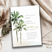 Rustikale Tropical Beach Palm Trees Hochzeit einla Dankeskarte