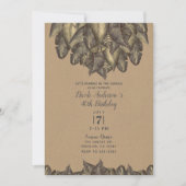 Rustikale tropische Blätter Botanischer Vintager G Einladung (Vorderseite)