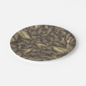 Rustikale tropische Blätter Botanisches Elegantes Pappteller (Schrägansicht)