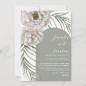 Rustikale tropische Blumenblätter und Archensehen Einladung (Vorderseite)