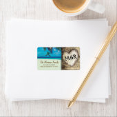 Rustikale tropische Hochzeit in Urlaubsort Adressaufkleber (Insitu)