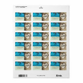 Rustikale tropische Hochzeit in Urlaubsort Adressaufkleber (Vorne)