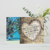 Rustikale tropische Hochzeit in Urlaubsort Einladung (Stehend Vorderseite)