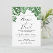 Rustikale tropische Natur Botanische Grünpflanzen Einladung (Stehend Vorderseite)