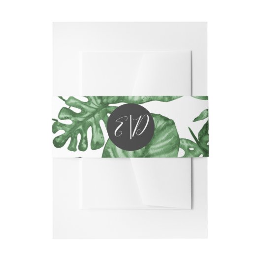 Rustikale tropische Natur Botanische Grünpflanzen Einladungsbanderole (Vorderseite Beispiel)