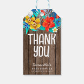 Rustikale tropische Palme Blätter Aloha Baby Dusch Geschenkanhänger (Vorderseite)