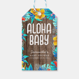 Rustikale tropische Palme Blätter Aloha Babydusche Geschenkanhänger