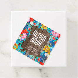 Rustikale tropische Palme Blätter Aloha Babydusche Geschenkanhänger