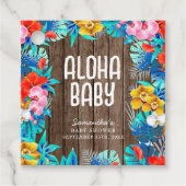Rustikale tropische Palme Blätter Aloha Babydusche Geschenkanhänger (Vorderseite)