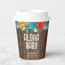 Rustikale tropische Palme Blätter Aloha Babydusche Pappbecher