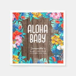 Rustikale tropische Palme Blätter Aloha Babydusche Serviette