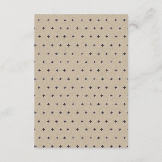 Rustikale tropische Palme Navy Kraft Hochzeit RSVP Begleitkarte (Rückseite)