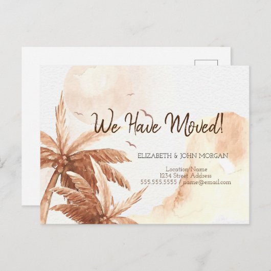 Rustikale tropische Palmen Ankündigung (Vorne/Hinten)