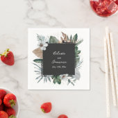 Rustikale tropische Palmen Blätter Botanische Hoch Serviette (Beispiel)