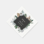 Rustikale tropische Palmen Blätter Botanische Hoch Serviette (Ecke)