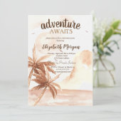 Rustikale tropische Palmen Einladung (Stehend Vorderseite)