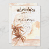 Rustikale tropische Palmen Einladung (Vorne/Hinten)