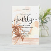 Rustikale tropische Palmen-Engagement-Partei Einladung (Stehend Vorderseite)