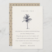 Rustikale tropische Palmenbaum-Hochzeit Dankeskarte (Vorne/Hinten)