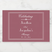 Rustikale, trostlose Rose, maßgeschneiderte Hochze Alkoholflaschenetikett (Einzelnes Label)