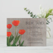 Rustikale Tulips Bridal Dusche Einladungen (Stehend Vorderseite)