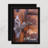 Rustikale Tür Open House Einladung (Vorne/Hinten)