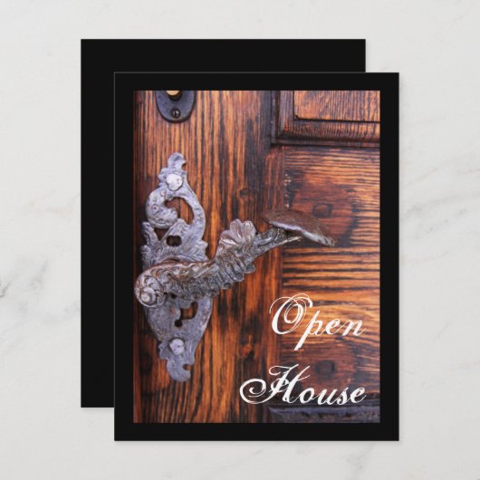 Rustikale Tür Open House Einladung (Vorne/Hinten)